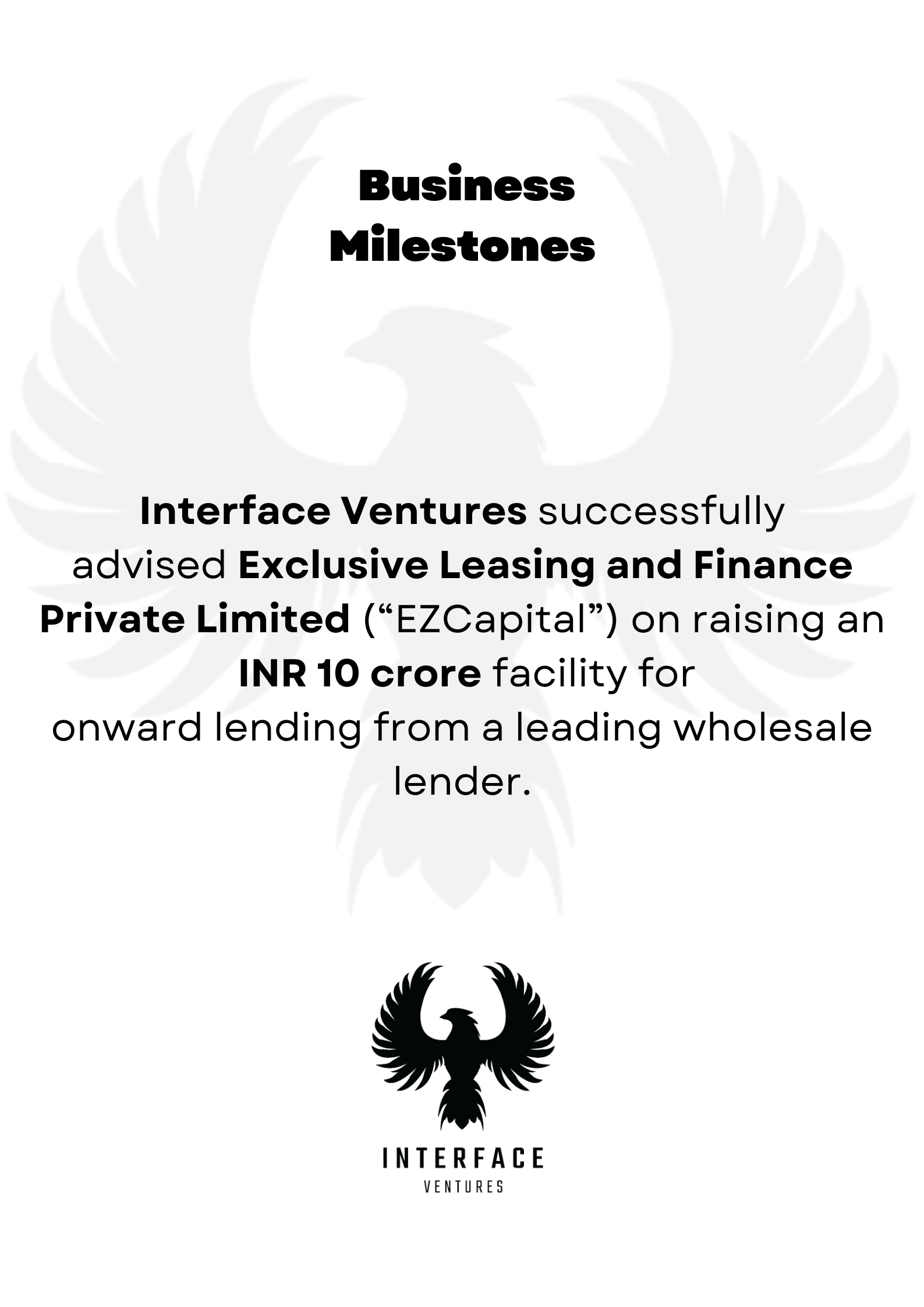 interface ventures milestones